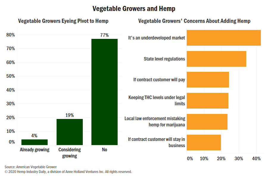 Chart: Majority of US vegetable growers steering clear of hemp production for now