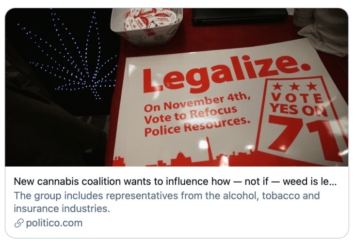 Big Alcohol and Big Tobacco Coalition Emerges to Shape Legalization in Their Favor