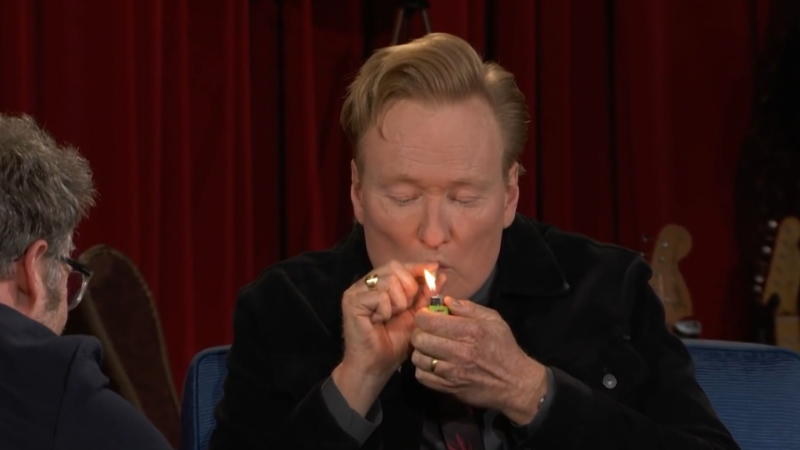 Conan O’Brien is going through a Weed Gummy Experiment